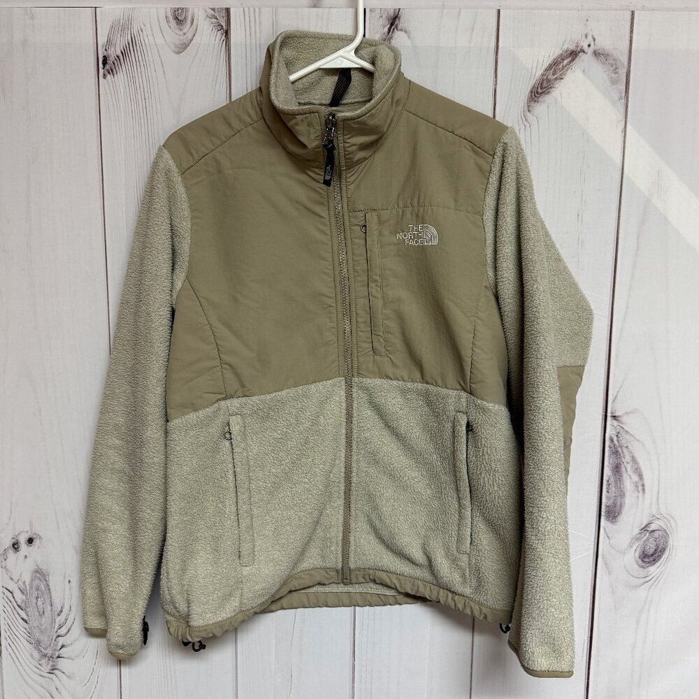 The North Face Denali Jacket Medium Light Brown Tan Full Zip EUC‎